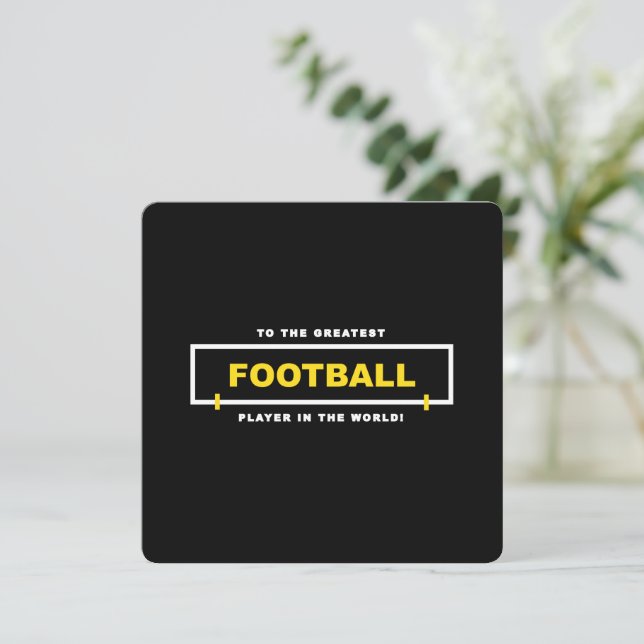 Carte Jaune personnalisé (2) Joueur de football Annivers (Debout devant)