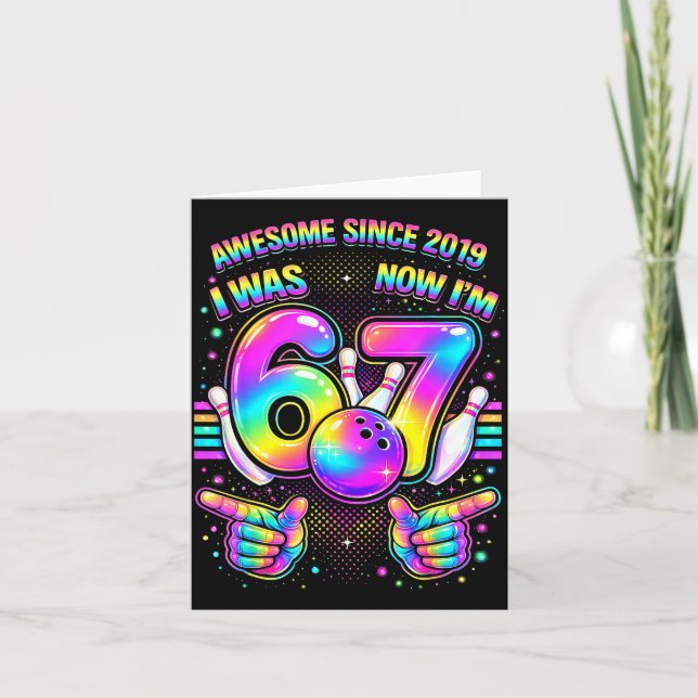 Carte J'avais 6 ans, j'ai 7 ans, fête d'anniversaire de  (Devant)