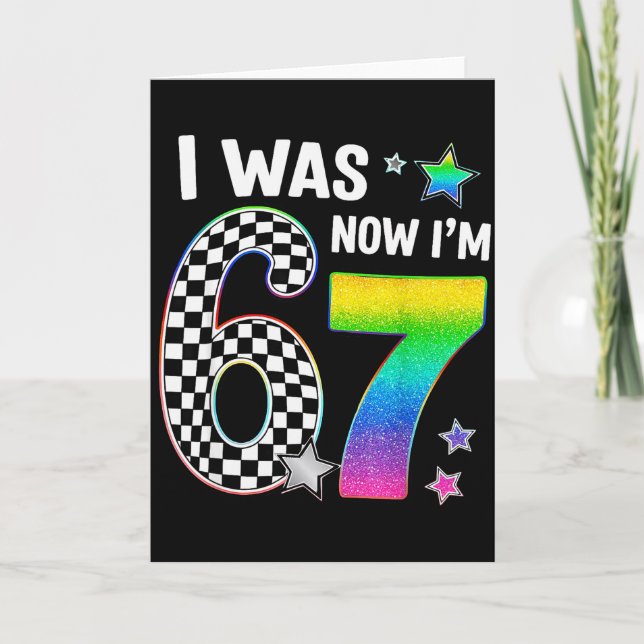 Carte J'avais 6 ans maintenant j'ai 7 ans 67 Sept ans Fi (Devant)