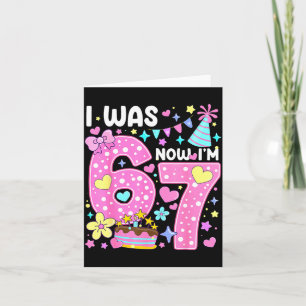 Carte J'avais 6 ans maintenant j'ai 7 ans 7e anniversair