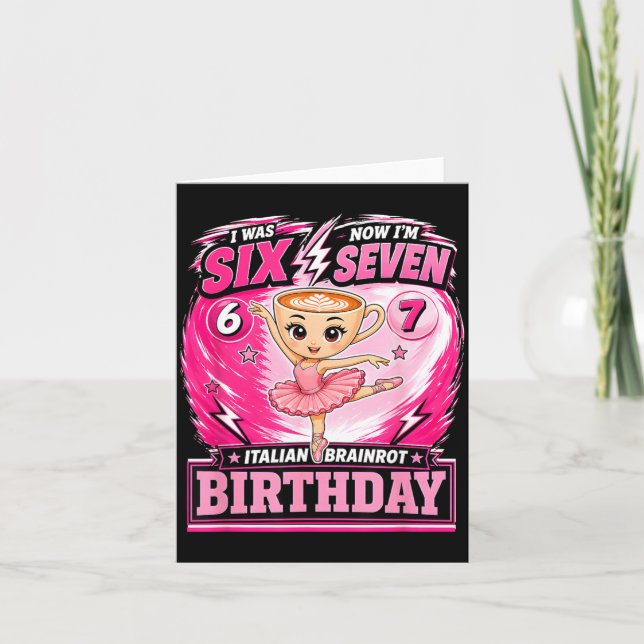 Carte J'avais 6 ans maintenant j'ai 7 ans 7e anniversair (Devant)