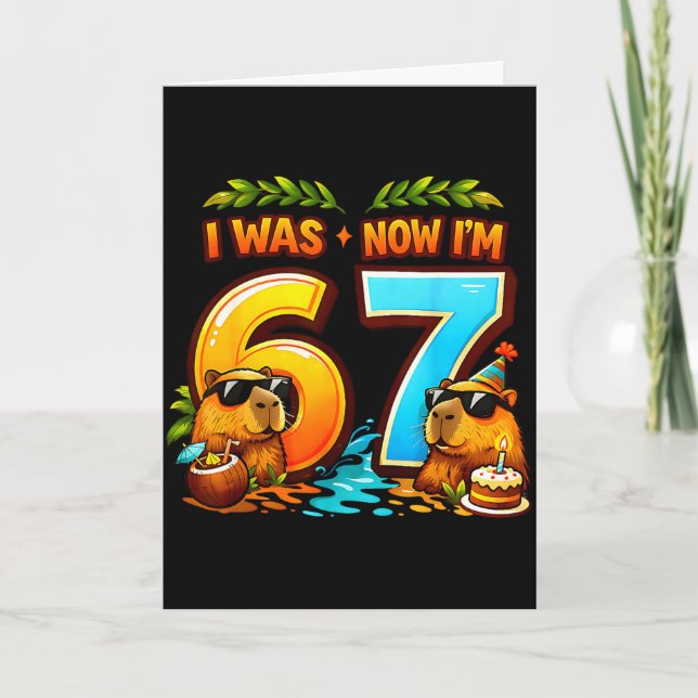 Carte J'avais 6 ans, maintenant j'ai 7 ans, anniversaire (Devant)