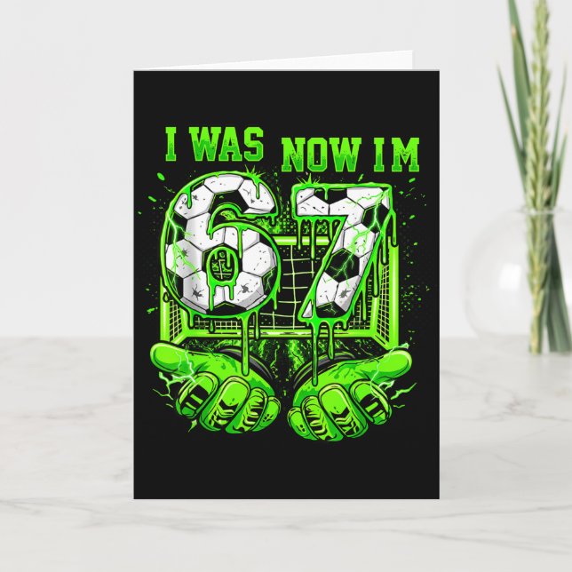 Carte J'avais 6 ans maintenant j'ai 7 ans Footballeur Dr (Devant)