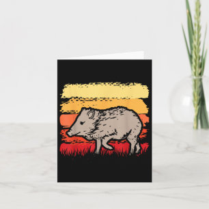 Carte Javelina Rétro Vintage Années 80 Coucher de Soleil