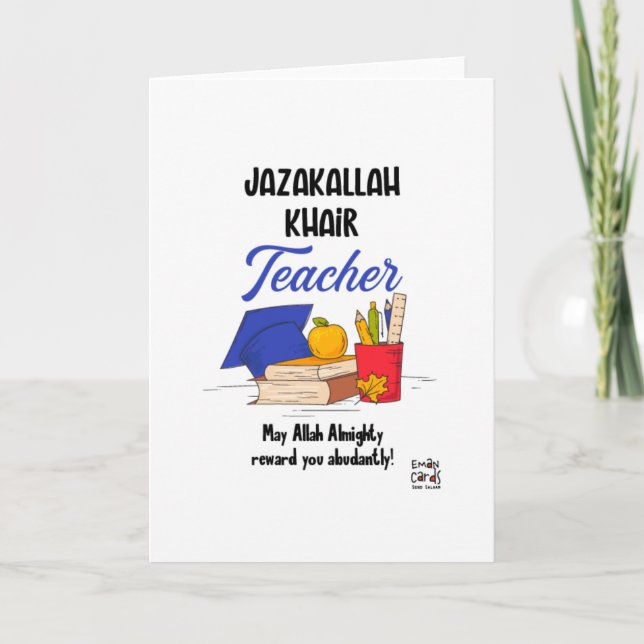 Carte JazakAllah Teacher Card (Devant)