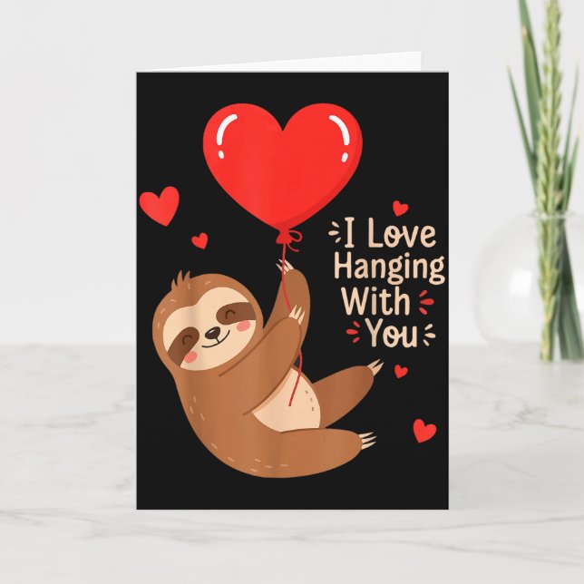 Carte Je adore traîner avec toi Sloth Saint-Valentin  (Devant)