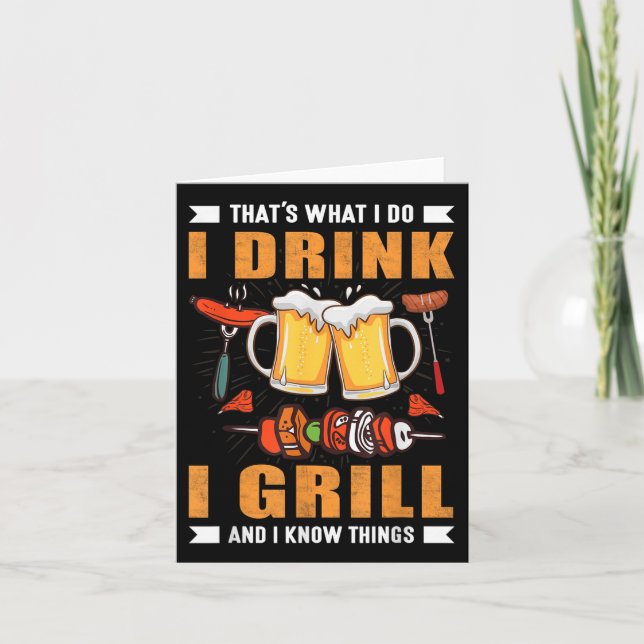 Carte Je Bois I Grill Funny Bbq Grillmaster Grill (Devant)