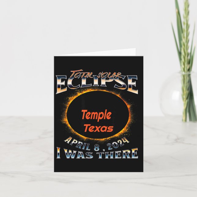 Carte Je Chemise Éclipse Solaire Temple Texas Là (Devant)