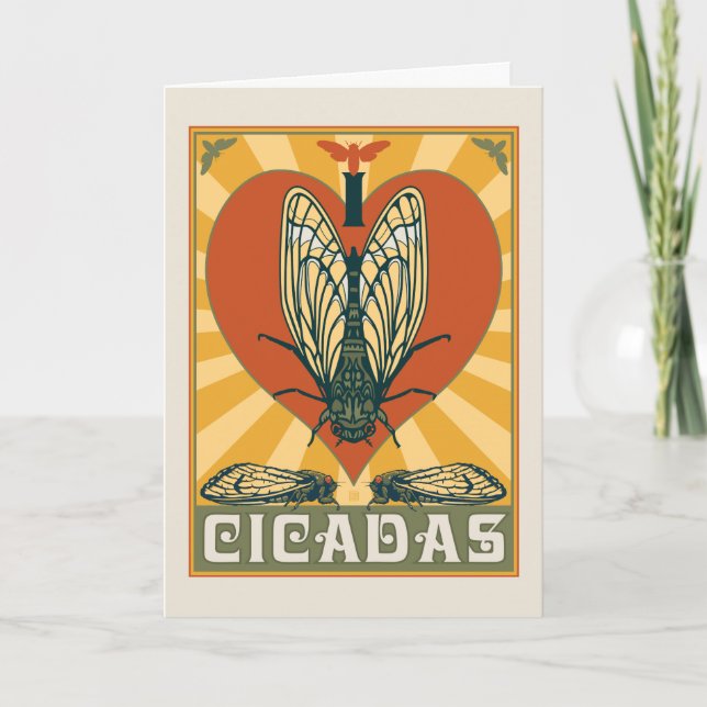Carte Je Coeur Cicadas (Devant)