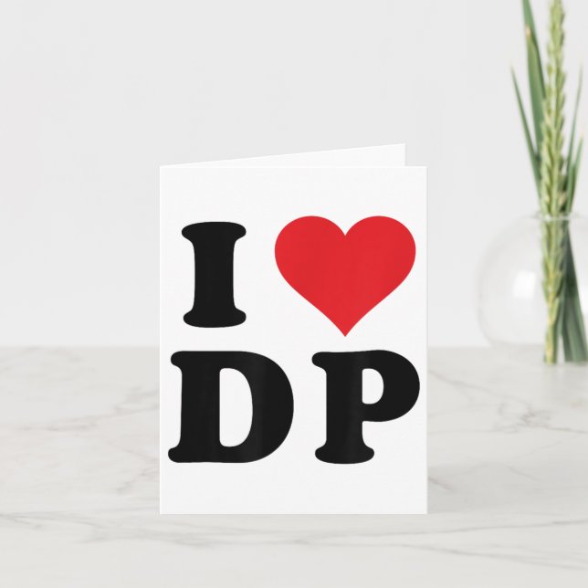 Carte Je cœur Dp Initiales J'aime D.p. Prénom et nom (Devant)