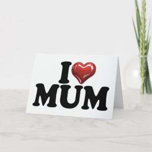 Carte Je cœur rouge brillant MAMAN fête des mères annive