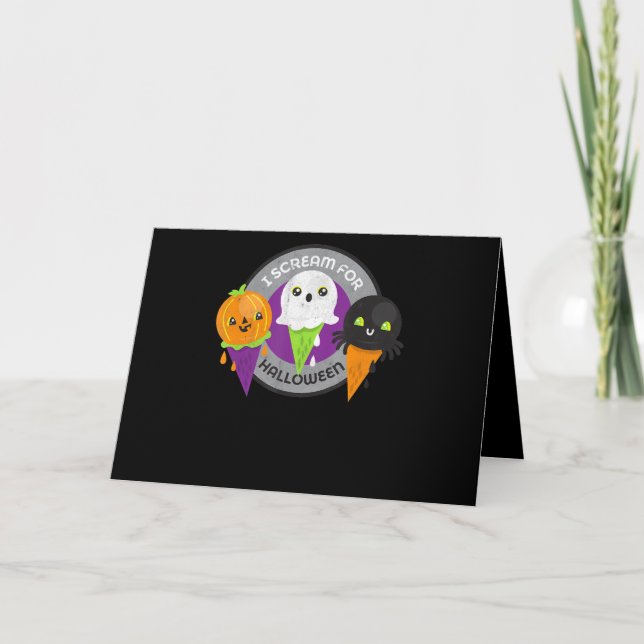 Carte Je crie pour la citrouille d'Halloween araignée fa (Devant)