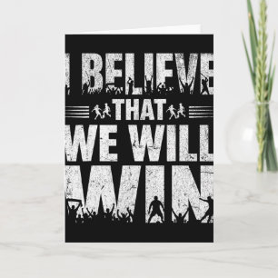 Carte Je crois que nous allons gagner Soccer Bold Typogr