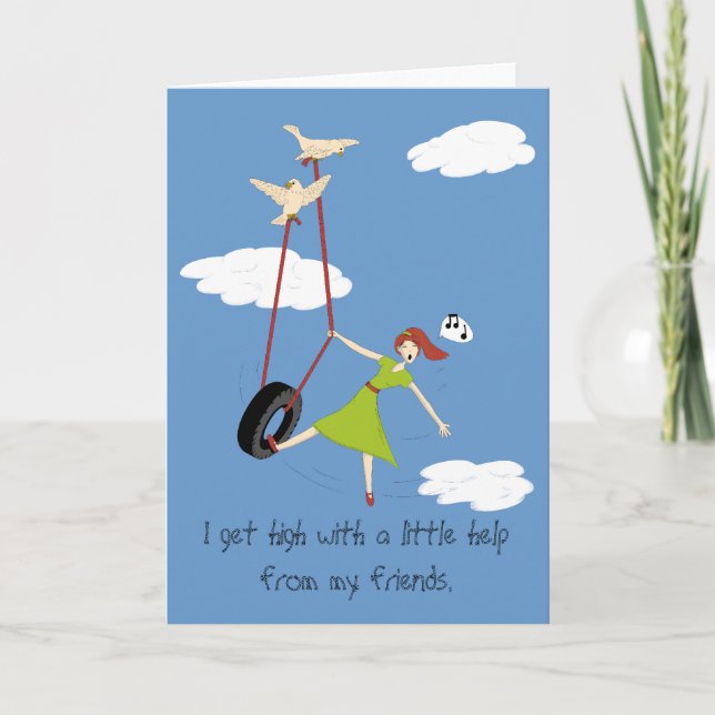 Carte Je deviens haut avec une peu d'aide de mes amis (Devant)
