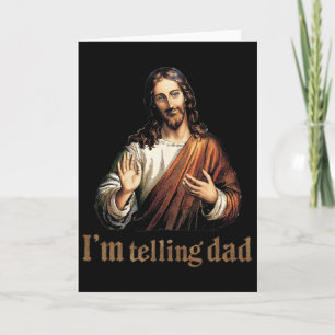 Carte Je dis à Papa Jésus drôle religieux vintage Est