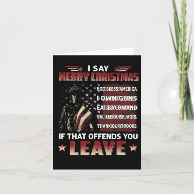 Carte Je dis Joyeux Noël Dieu bénisse l'Amérique Je poss (Devant)