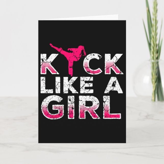 Carte Je donne des coups de pied comme une fille - kickb (Devant)