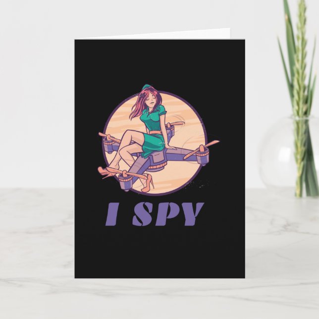 Carte Je espionne drone espion pour filles (Devant)