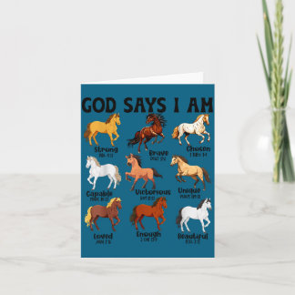 Carte Je femmes chevaux Dieu dit suis chrétien