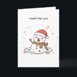Carte Je fonds pour toi Cute Puchi Dōshi Snowman<br><div class="desc">Un dessin Puchi Dōshi ludique et chaleureux pour quelqu'un de vraiment spécial.</div>