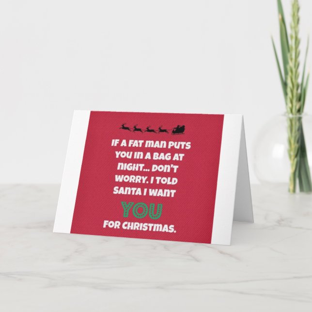 CARTE **JE FOURNIRAI LE MISTLETOE POUR NOTRE NOËL** (Devant)