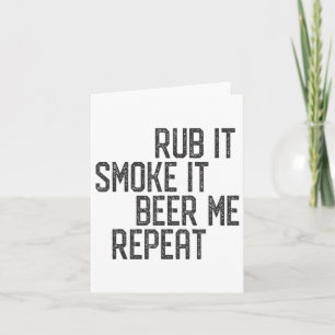 Carte Je Frotte Ma Viande Bbq Fumeur Grillmaster Bière M