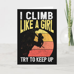Carte Je grimpe comme une fille équipement d'escalade en