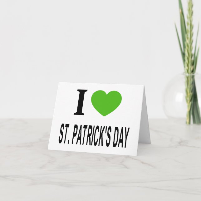 Carte Je ❤️ la SAINT-PATRICK avec un cœur vert  (Devant)