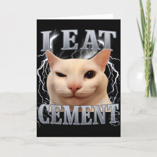 Carte Je mange du ciment Mème de chat idiot Drôle Hommes