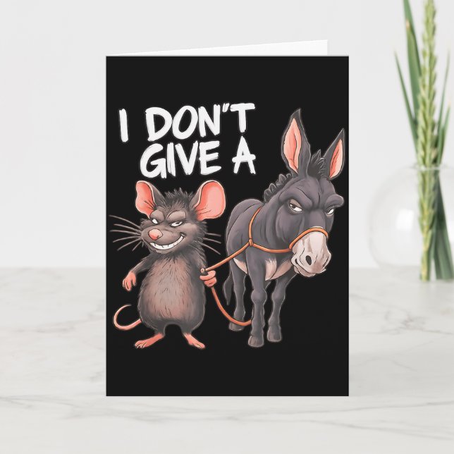 Carte Je Me fiche d'un âne de souris de rat Drôle de sar (Devant)