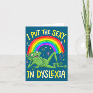 Carte Je Mets la Dyslexie Grenouille Arc-en-ciel Humour