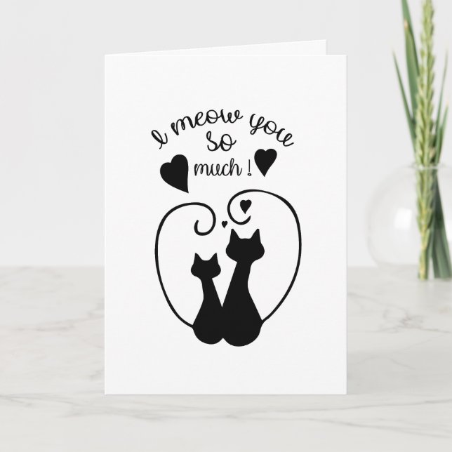 Carte Je miaule pour toi tellement (Devant)