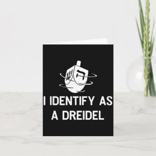 Carte Je m'identifie comme un toupie de Hanukkah drôle M