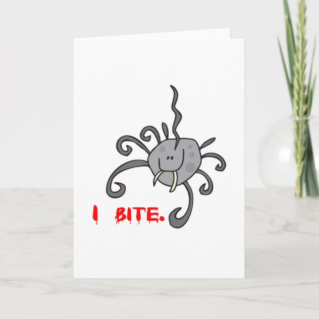 Carte je mords mignonne araignée (Devant)