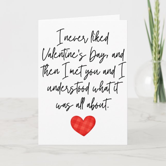 Carte Je n'ai jamais aimé la Saint-Valentin plié (Devant)