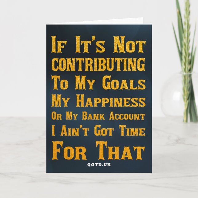 Carte Je n'ai pas le temps pour ça (Devant)