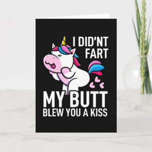 Carte Je n'ai pas péter mon cul a envoyé un bisou Funny 