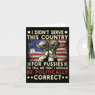 Carte Je n'ai pas servi ce pays Drapeau Usa Jour des vét