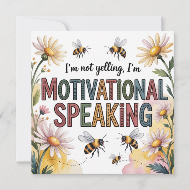 Carte Je ne crie pas, je fais un discours de motivation (Devant)