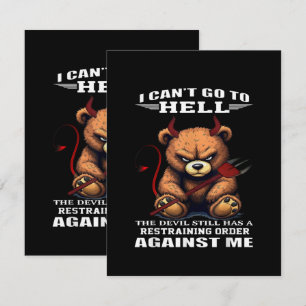Carte Je ne peux pas aller en enfer, le diable a encore
