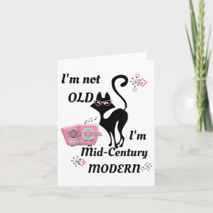 Carte Je ne suis pas vieux, je suis chat rétro moderne d