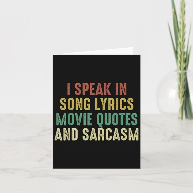 Carte Je Parle Dans Les Citations De Cinéma Chansons Et  (Devant)