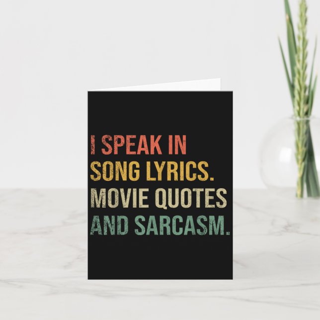 Carte Je Parle Dans Les Citations De Film Chanson Parole (Devant)