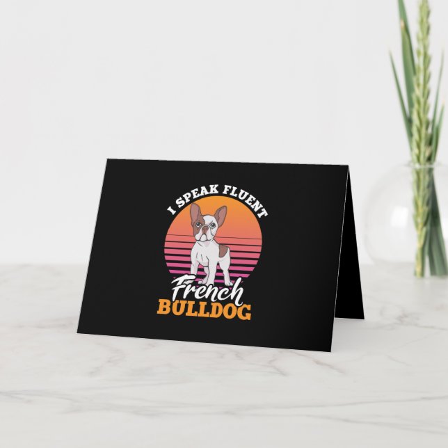 Carte Je Parle Fluent French Bulldog Frenchie Clos Cadea (Devant)