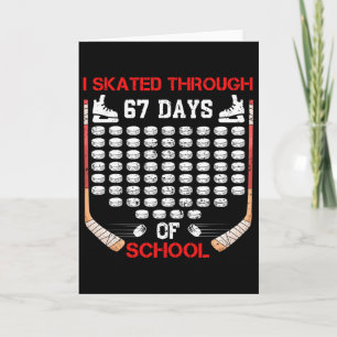 Carte Je patine à travers 67 jours d'école Fan de hockey