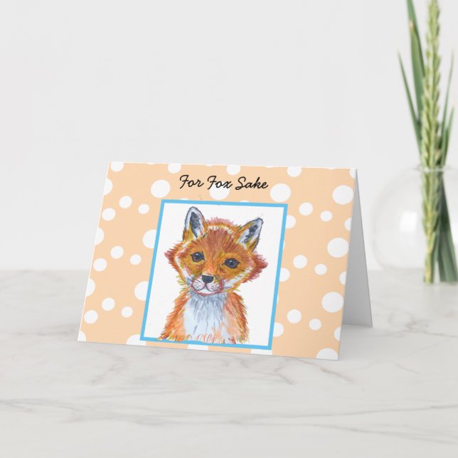 Carte Je Pense À Toi, Watercolor Fox M'Appelle (Devant)