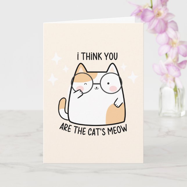 Carte Je pense que vous êtes le chat de la crème de la S (Orchidée)