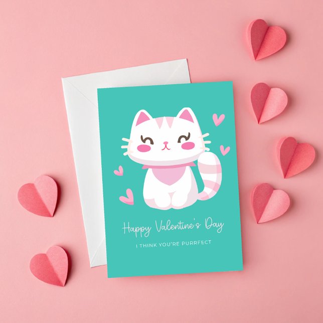 Carte Je pense que vous êtes Purrfect Kids Valentine (Créateur téléchargé)