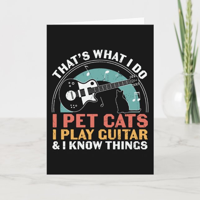Carte Je Pet Chats Je Joue À La Guitare Je Connais Les C (Devant)