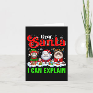 Carte Je Peux Expliquer Noël Trois Chats-Elfes Père Noël